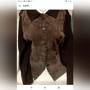 Spanner Brand Jacket Size Medium Brown Leather Suede  Western NWOT Ladies
